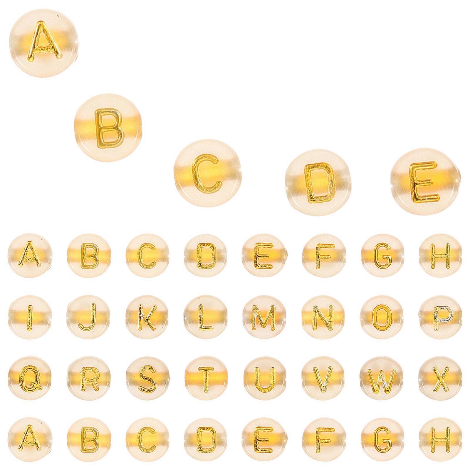 Golden Acrylic Letter Beads for DIY Jewelry Making Projects 200Pcs