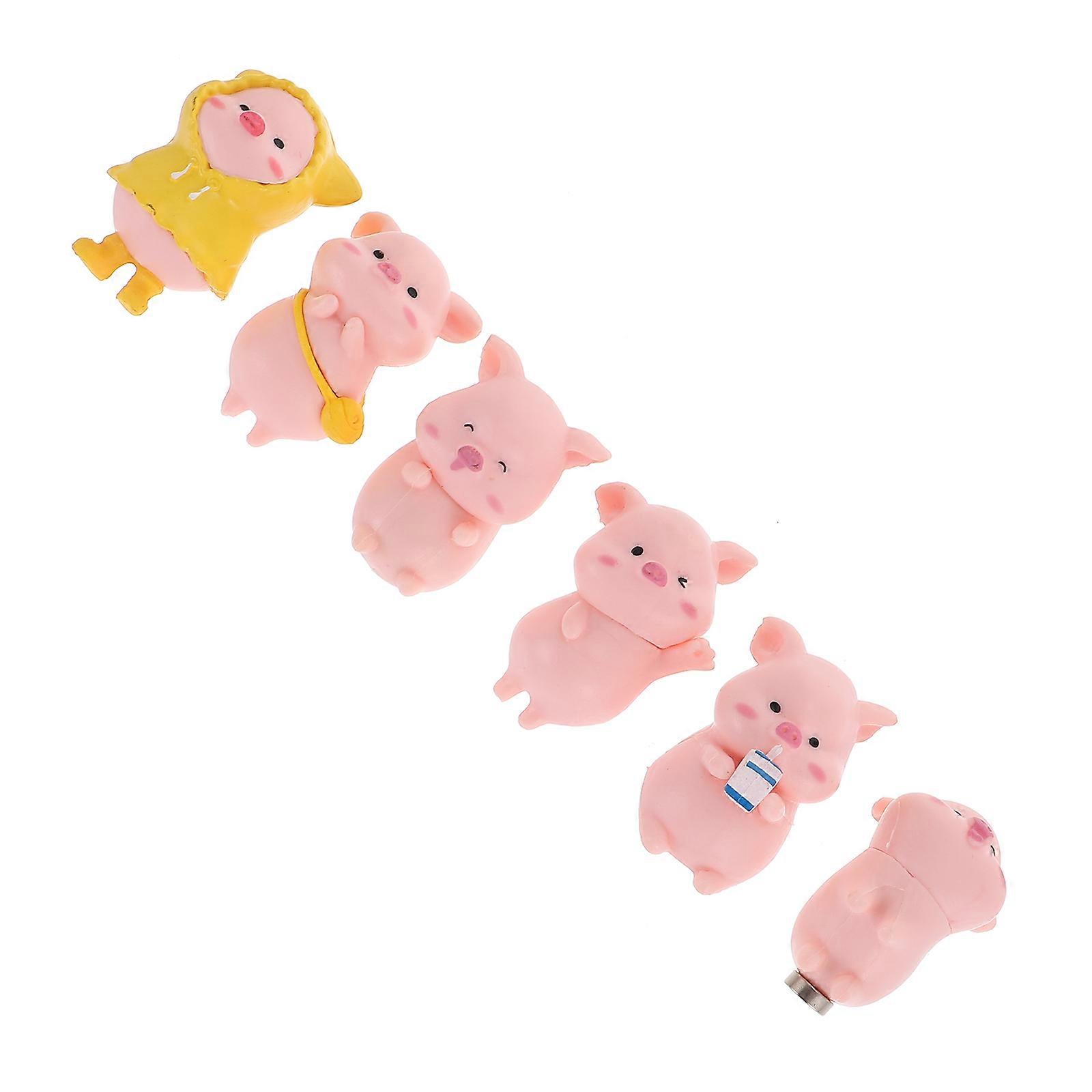 6PCS Cute Piggy Refrigerator Magnets for Kitchen Decoration – Fun Animal Fridge Stickers & Magnetic Photo Holders for Students and Friends
