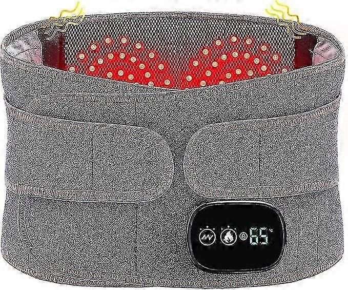 Cordless Heated Back Belt Abdomen Warmer Lumbar Support With 3 Fast Heating Massaging Modes, Touch Screen For Lower Back Pain Relief