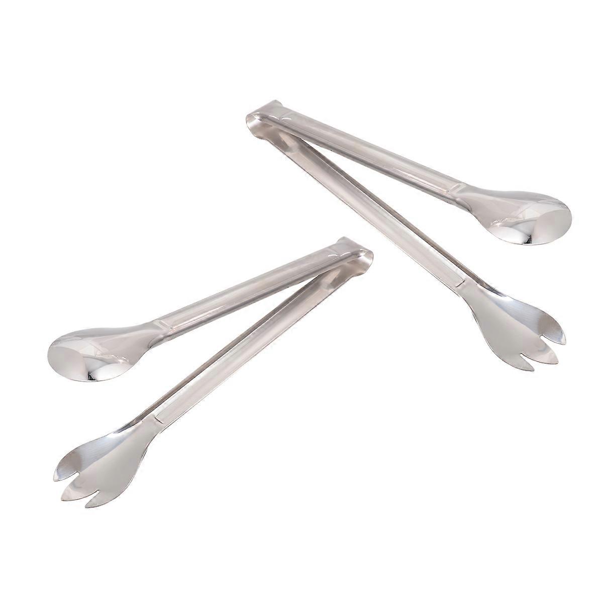 Stainless Steel Food Service Tong for Bread and Barbecue with Large Clamping Design Silver Size 10.5 Inch