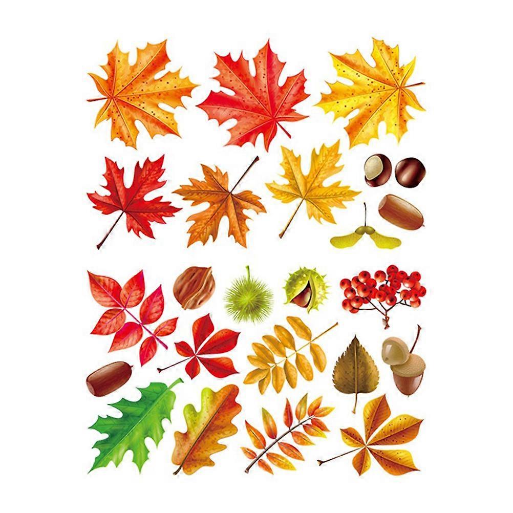 Autumn Window Sticker Maple Leaf Design Unique Door Wall Decal Festive Atmosphere Highlighting PVC 1 Sheet