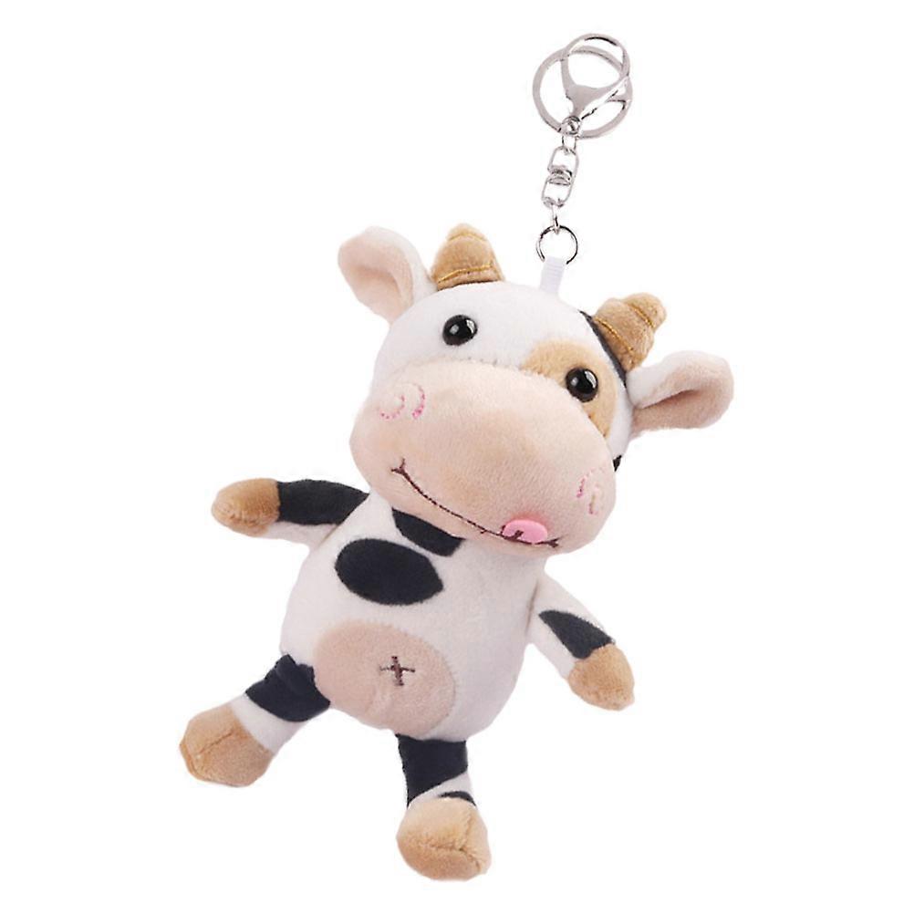 Creative Cow Shaped Plush Keychain Lovely Bag Decor Assorted Color Fashion Hanging Pendant