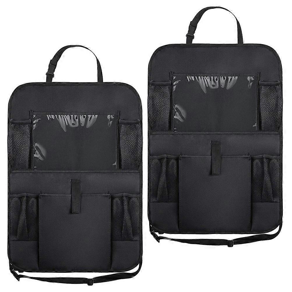 Car Backseat Organizer Multi Pocket Design Rectangular Shape Oxford Cloth Material for Drivers Car Travel Daily Use 2Pack