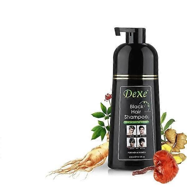 400 ml černý barevný šampon černá barva na vlasy bylinná složka ženšen zázvor