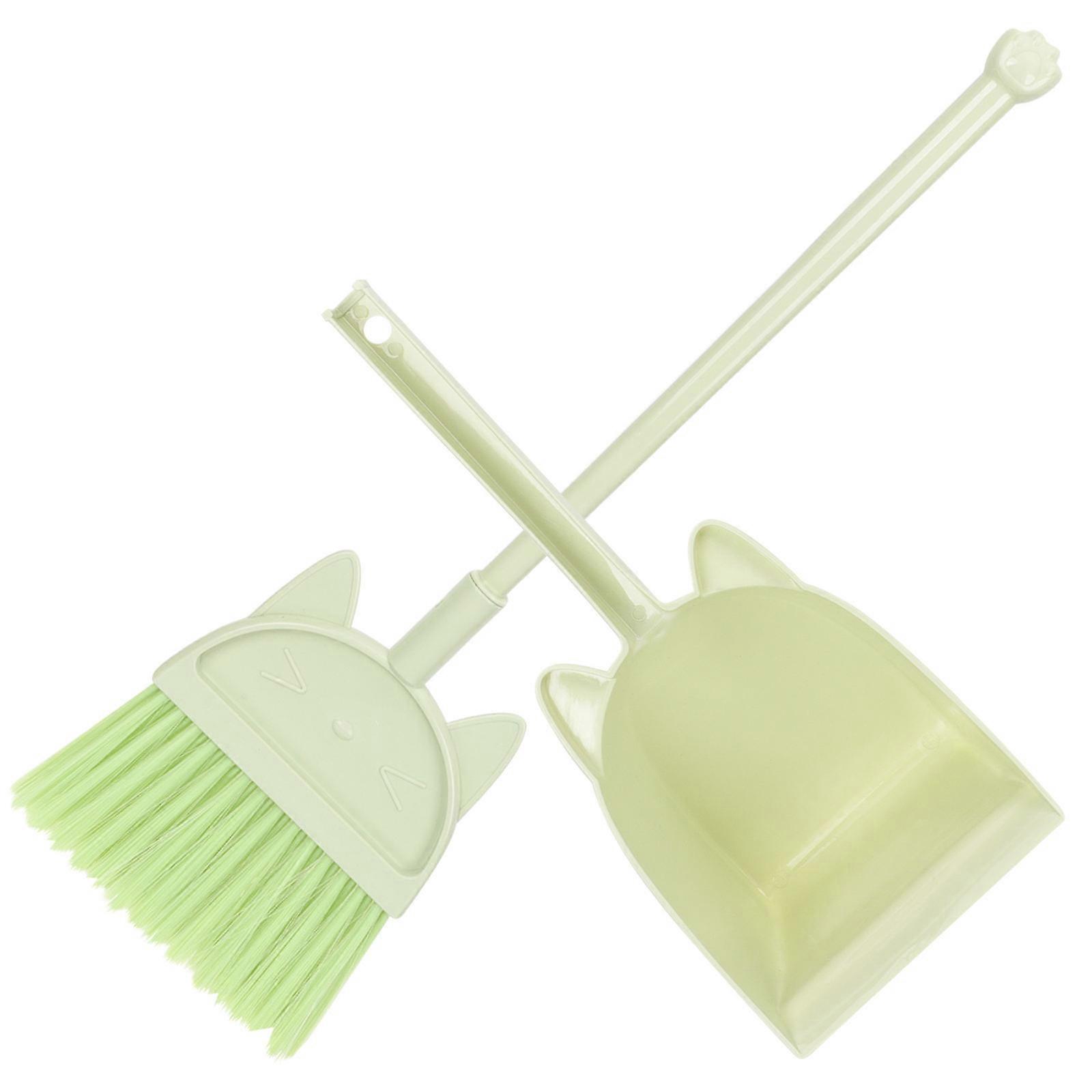 Kids Cleaning Accessories with Broom and Dustpan in Violet Color for Home Use Made of Plastic