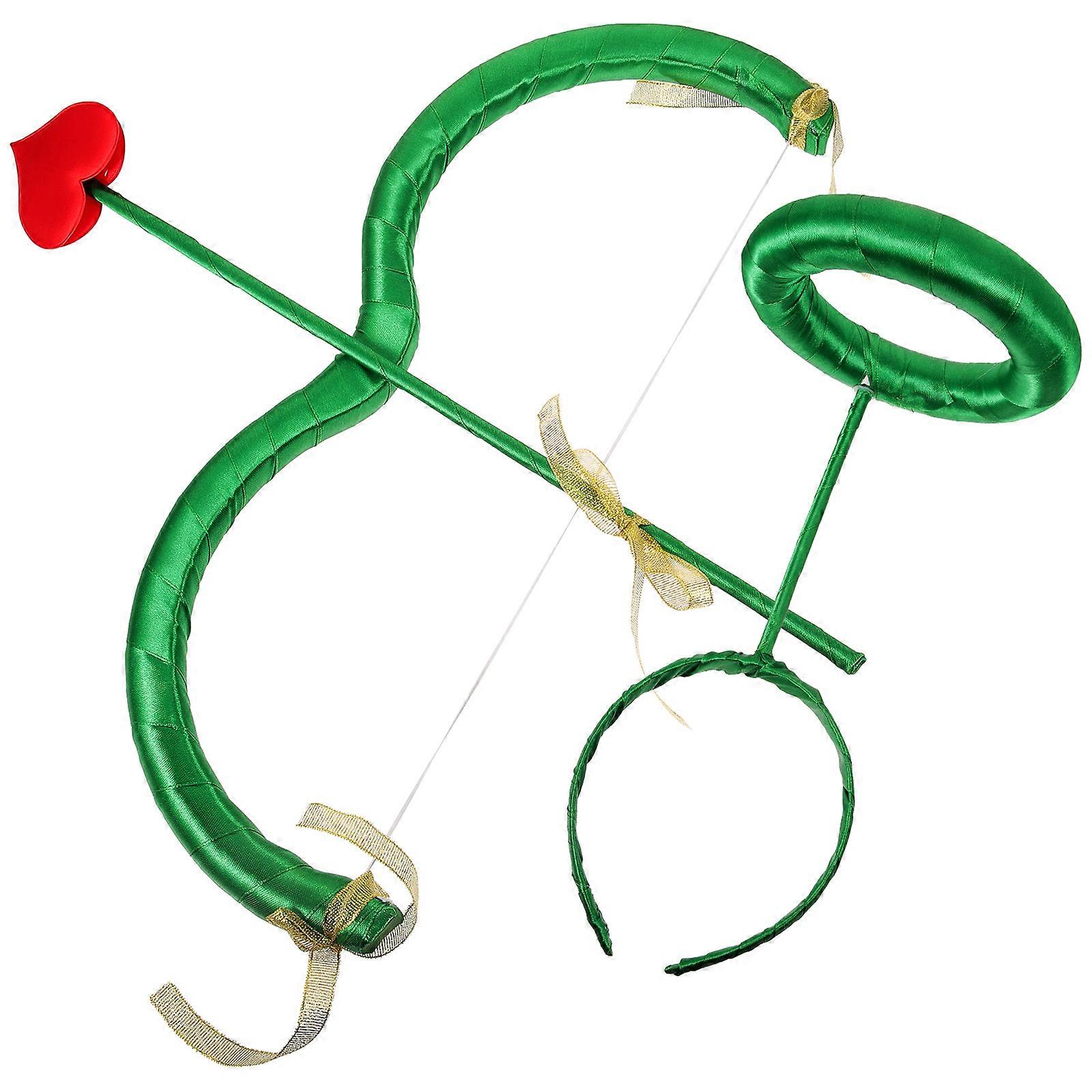 Green Cupid and Bow Arrow Set for Cosplay and Parties with