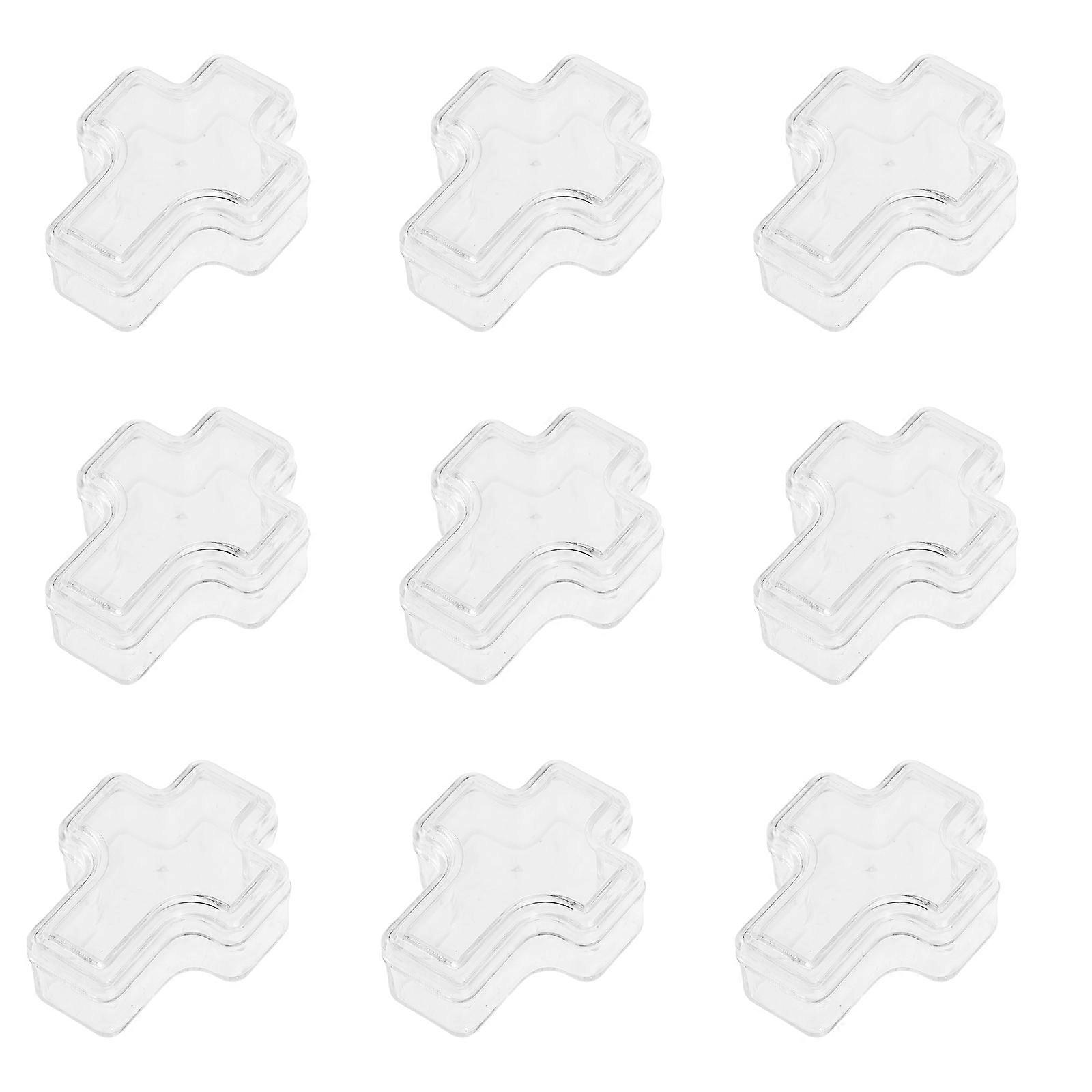 Transparent Plastic Jewelry Organizer with Cross Shaped Design for Storage Use Elegant and 30 Pieces