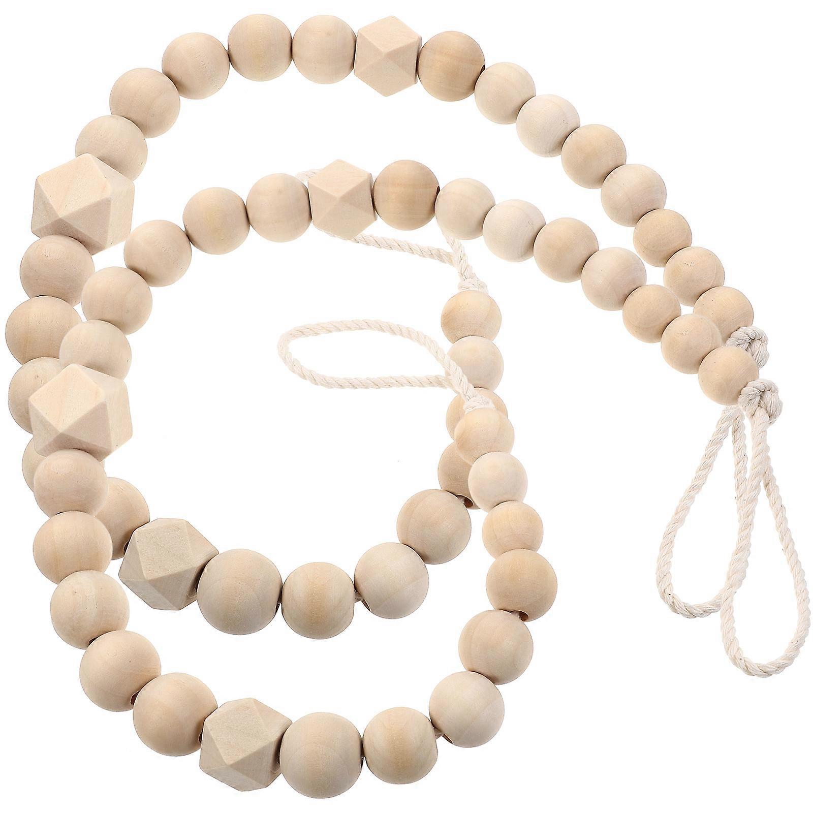 2pcs Wood Bead Curtain Tiebacks Decorative Curtain Holdbacks Curtain Tie Backs