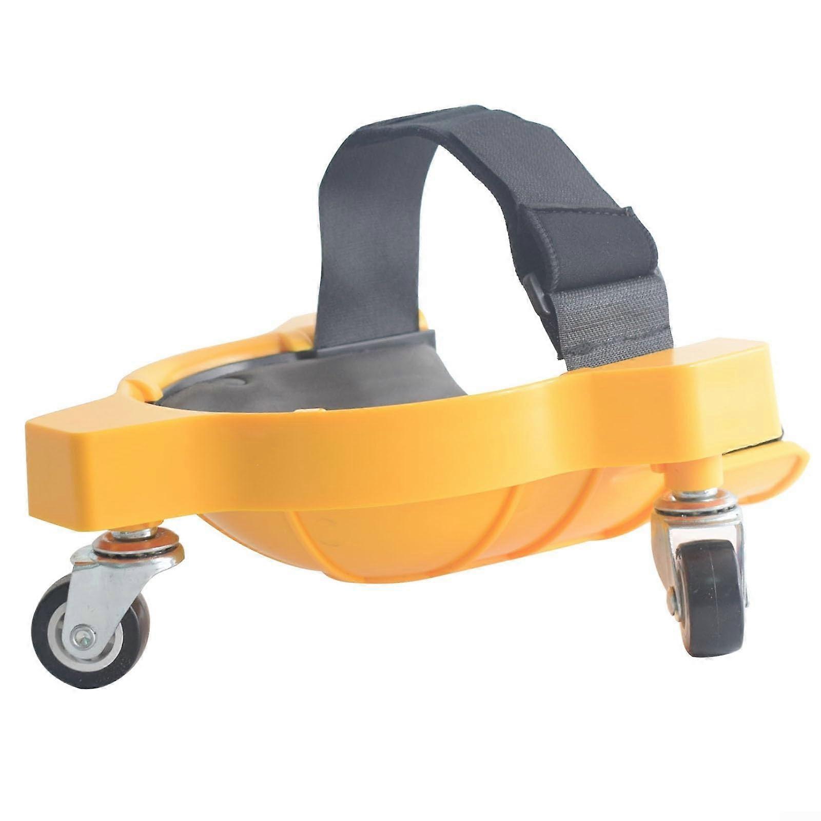 Rolling Knee Pads, Knee Pads with 360 Degree Rotating Wheels, Carpentry, Knee Roller, Sliding Knee Pads for Construction, Flooring, 1 x Yellow