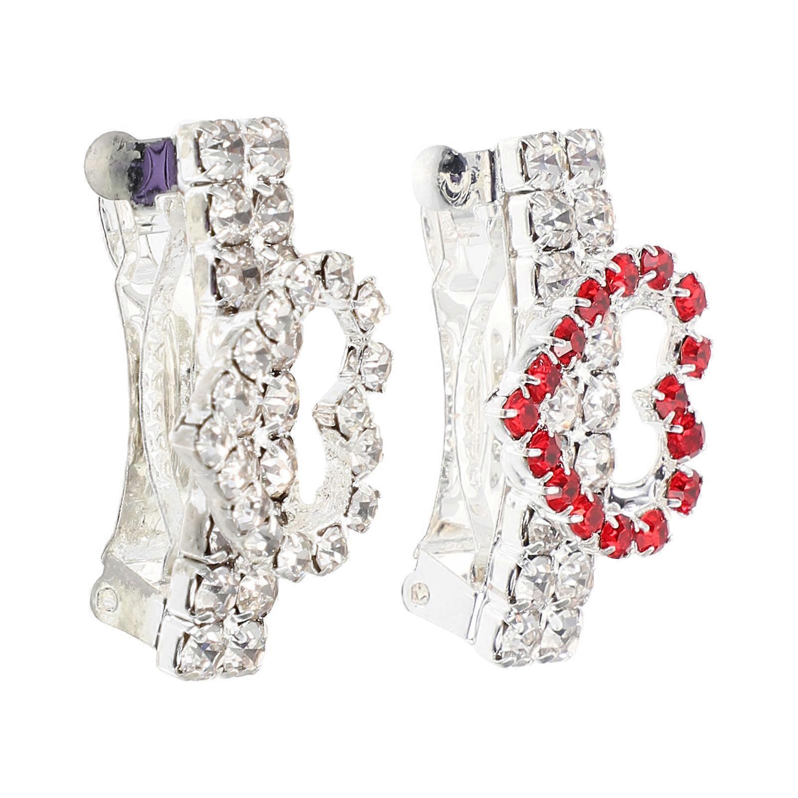 Pet Dog Cat Headdress Decorative Hair Clips for Daily Use and Events 2 Pcs Silver