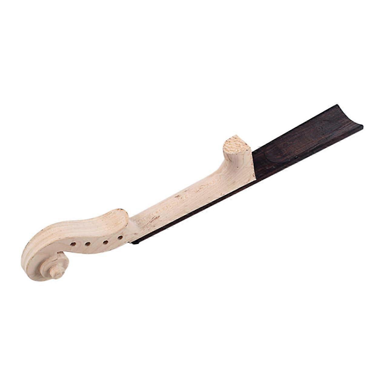 Violin Neck with HandCarved Snail Scroll, Unfinished Fingerboard, Maple Head