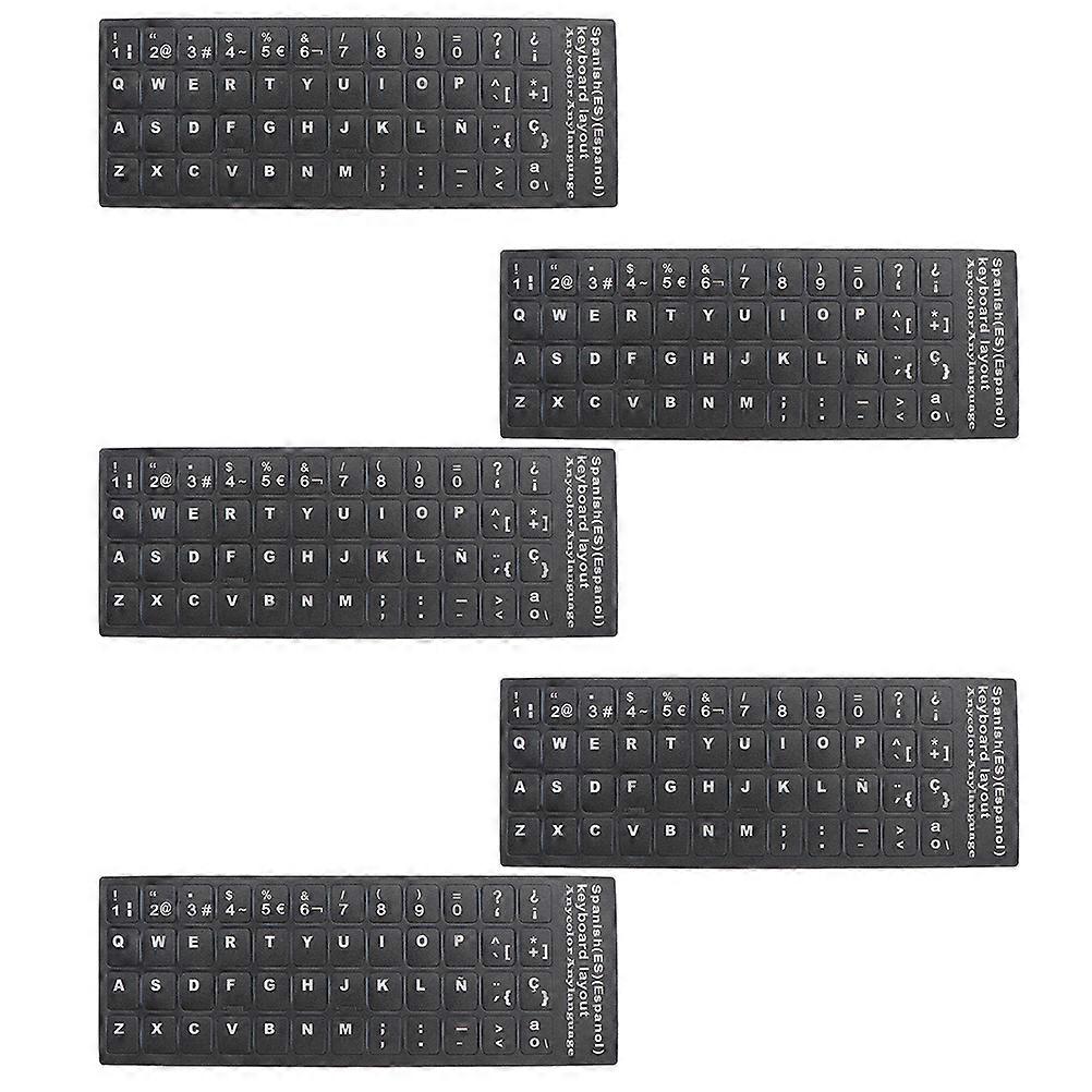Laptop Letter Stickers Keyboard Replacement Letters Sticker Home Use Matte Finish 5 Sheets