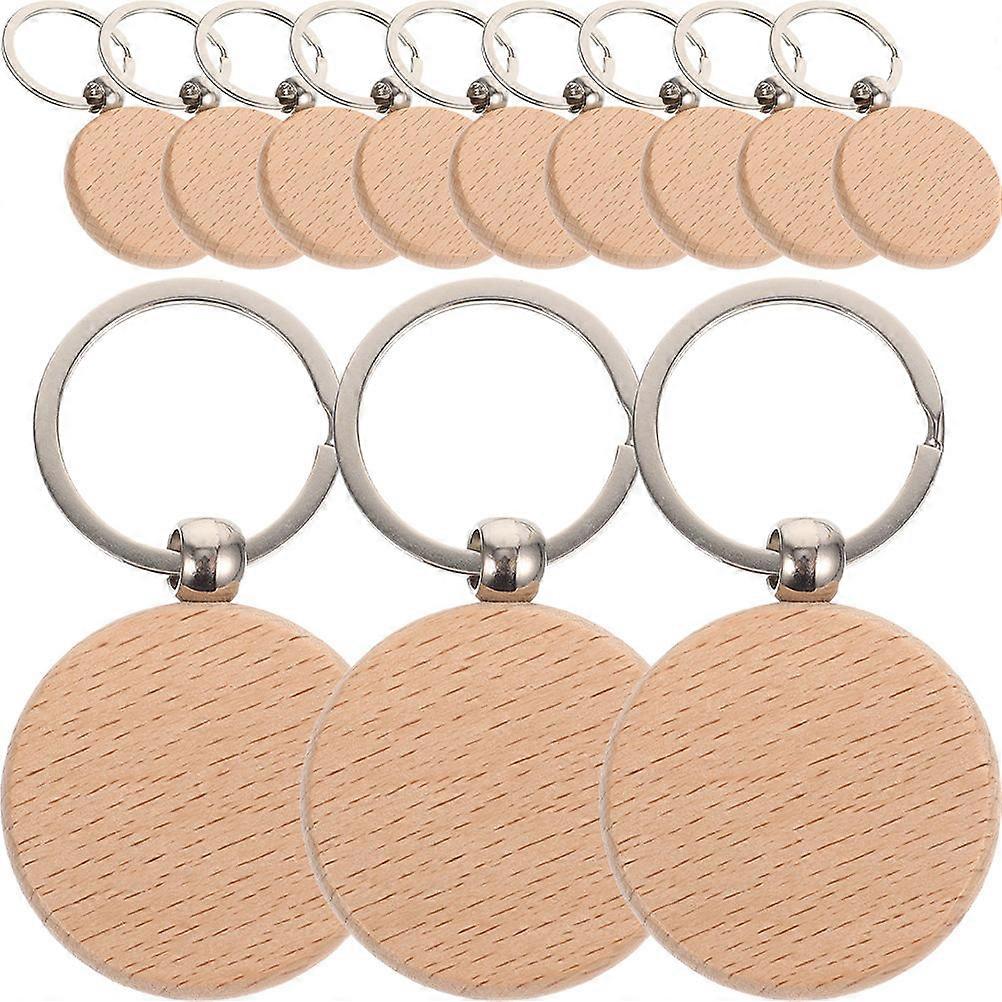 Wooden Keychain Blanks   12pcs Lightweight Craft Wood Rings for DIY Engraving, Custom Keychains & Gift Tags   Rustic Unfinished Key Ring Bulk Pack