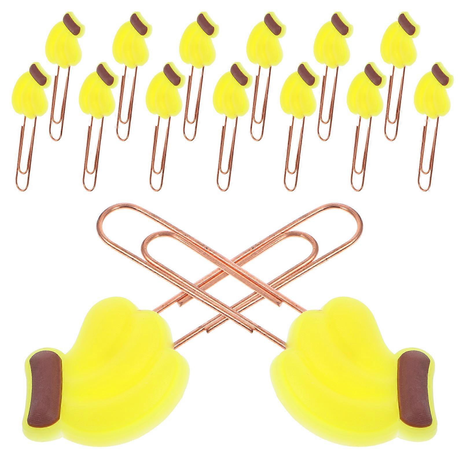 Decorative Paper Clips 20Pcs Cartoon Metal Clips Cute Banana Shape For Reading Gifting Office Use And Study Use