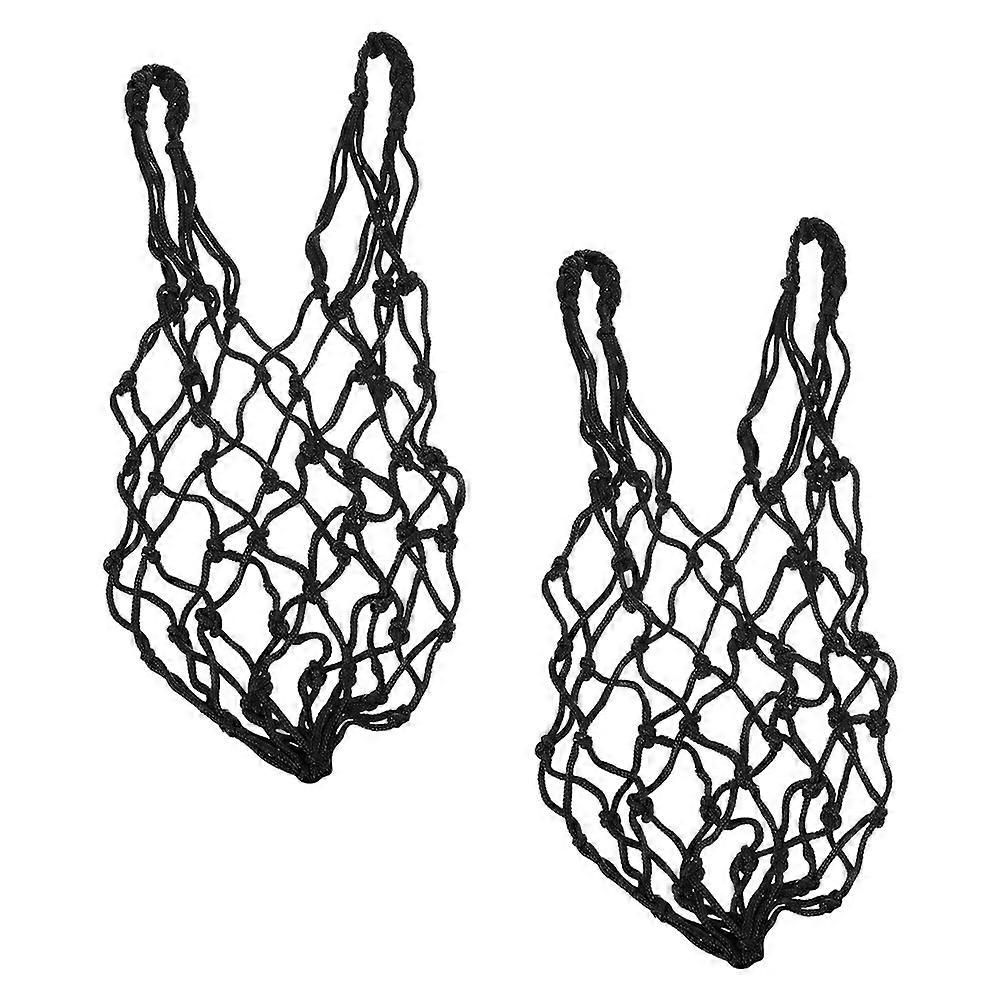 Chicken Net Hanging Feeder For Pet Chickens 57X10X0.2CM Black High-Grade Rope Material 2Pcs