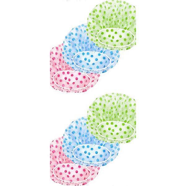 6 pcs Shower Cap Elastic Bath Cap Reusable Hat with Elastic Bands