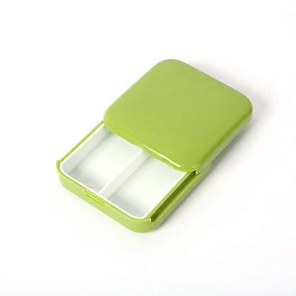 Portable 2 Compartment Square Pill Box Cartoon Color Sealed Dustproof Plastic Storage Box Mini Packed