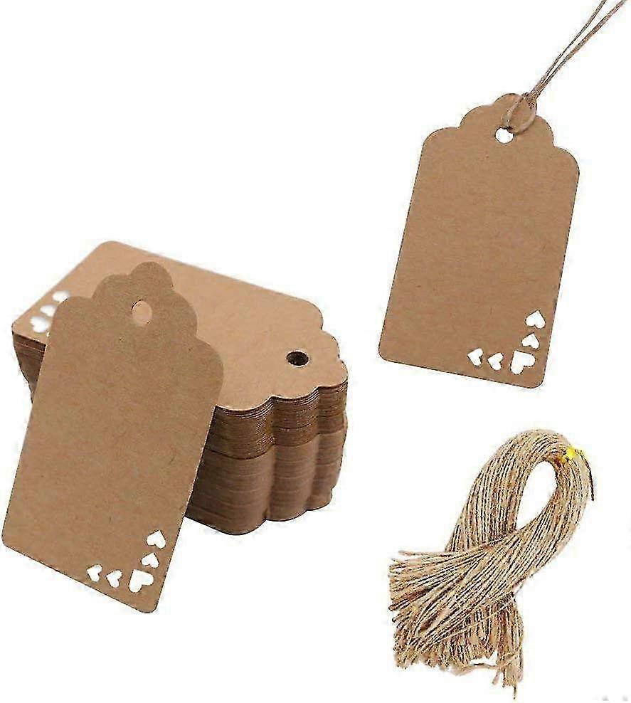 Heart Cutout Design Kraft Paper Gift Tags - Eco-Friendly Decorative Tags for Gifts & Crafting Projects