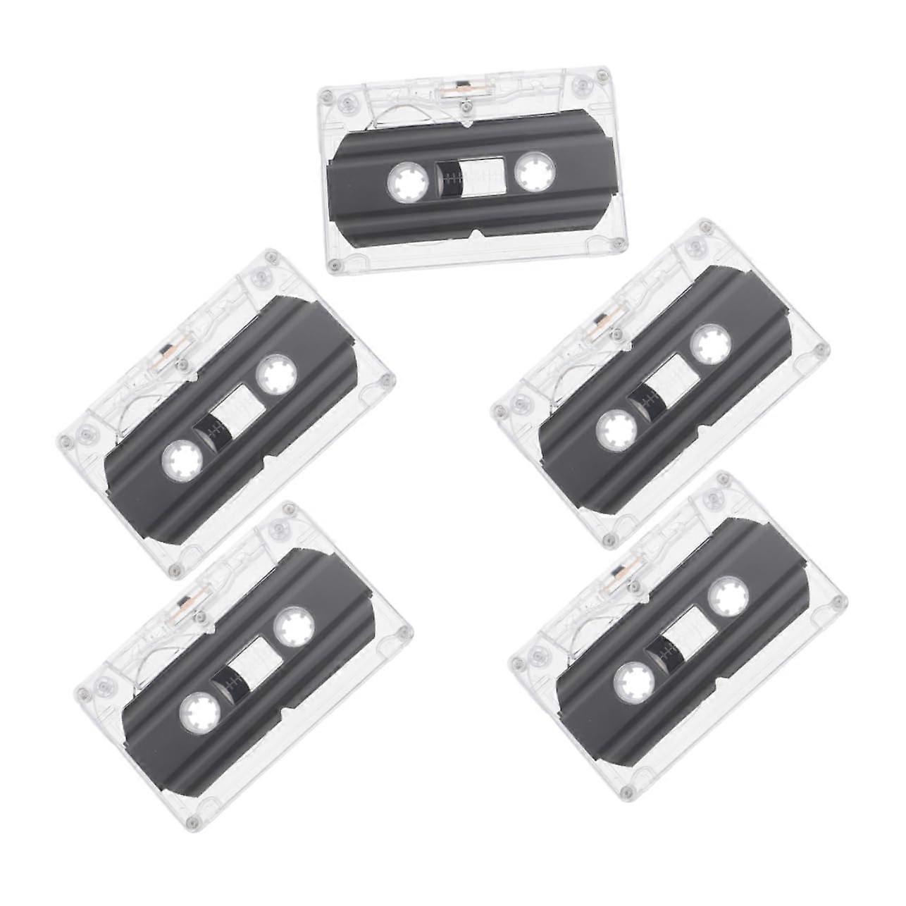 Pack of 5 Empty Tape Cassette Tape Micro Tape Audio Tape 30 Minutes Recording Tape Empty Audio Tape Voice Recorder Loop Tape Device Low Noise