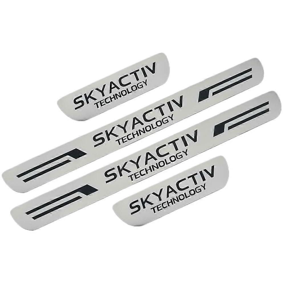Car Stainless Steel Door Sill Protector Set for Mazda 3 Hatchback 2013-2019, Scratch Protection Cover for BM/BN Models