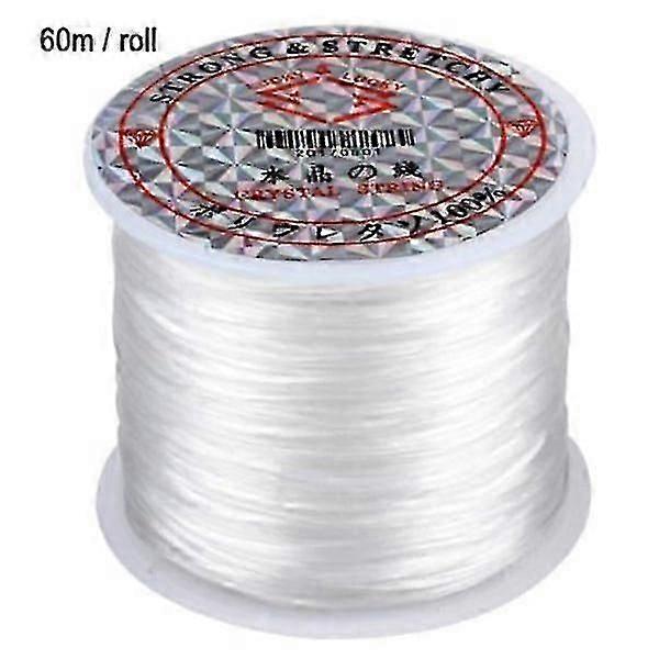 Large Roll Of Elastic Thread For Jewelry Making - 60m White