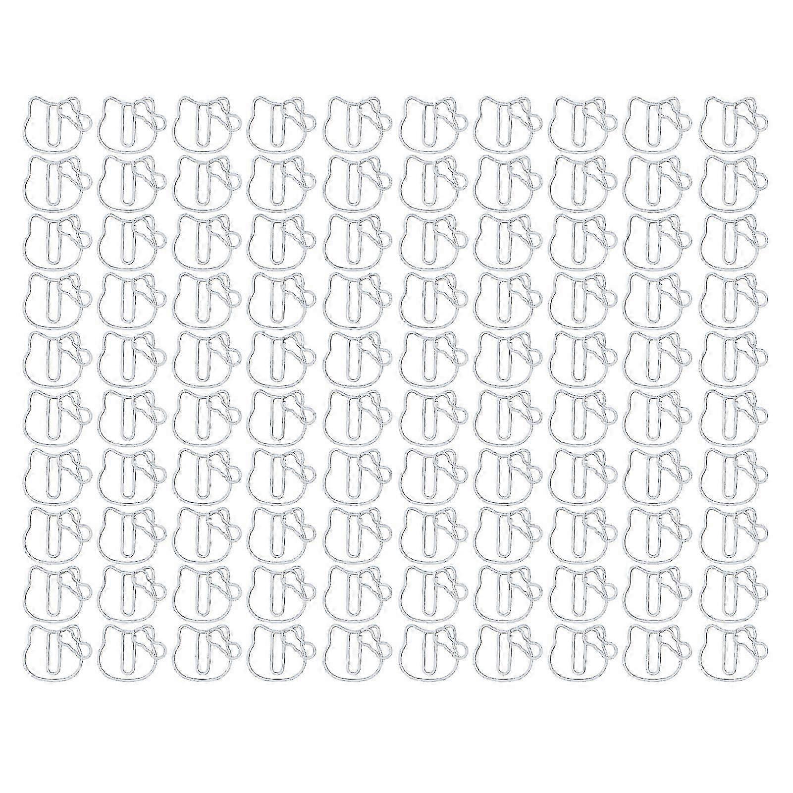 100PCS Non-Slip Cute Cat Shaped Paper Clips for Document Note Organizing