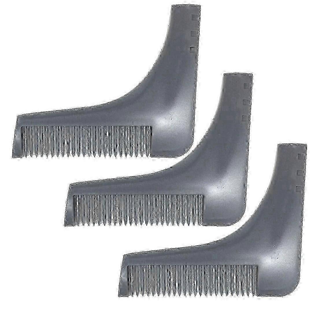 Beard Shaping Tool for Men - 3pc Styler with Comb & Neckline Template - Gray