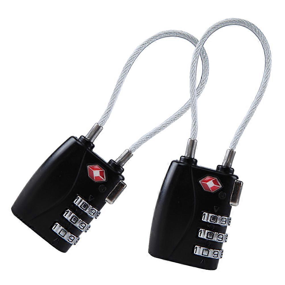 أقفال السفر TSA المعتمدة 2 قطعة قفل الأمتعة الجمع قفل أسود مضاد للسرقة للمسافرين