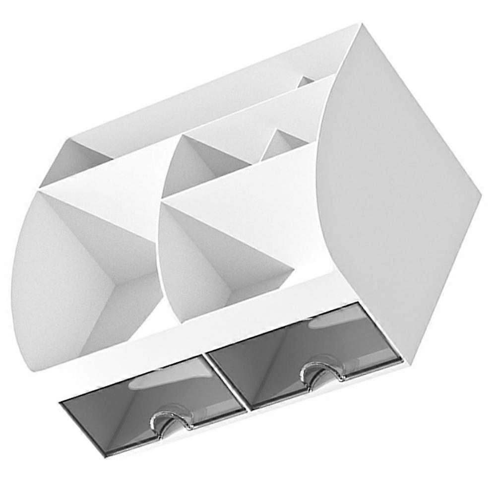 White Tabletop Organizer for Home Lightweight MultiFunctional Storage Box for Desk and Stationery 9.5 x 4.5 x 3.5 inches
