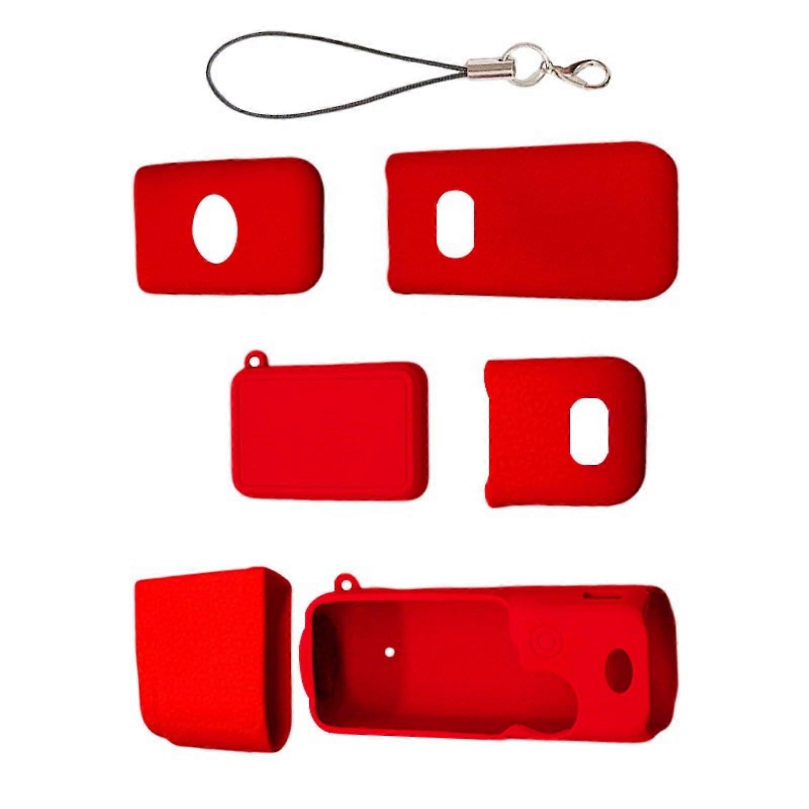 Soft Silicone Protective Case for Pocket 3 Camera Bag, Shockproof, Scratch-Resistant, Red Color Design