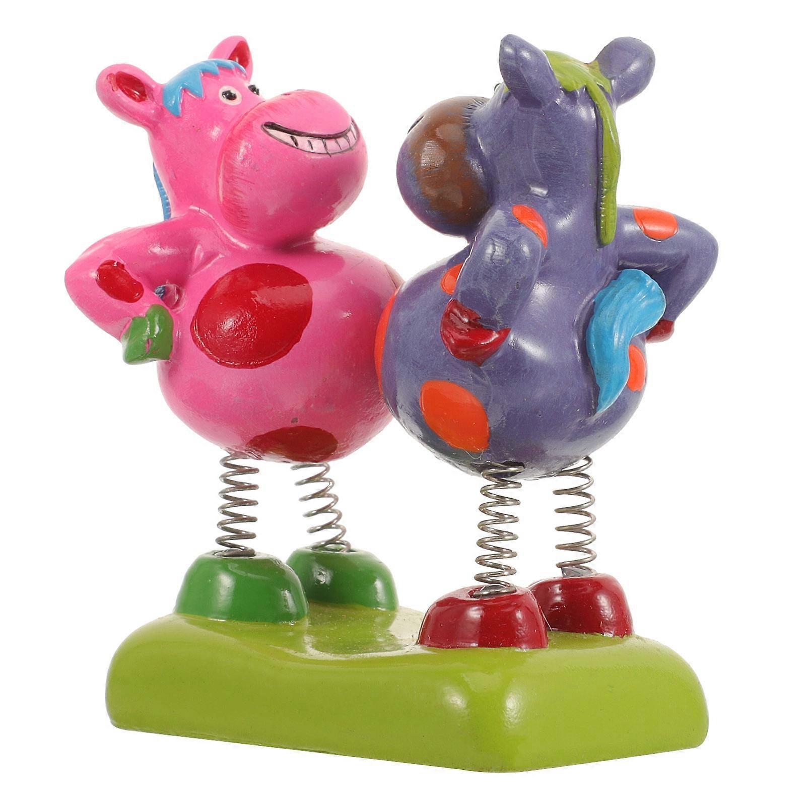 Spring Shaking Cow Figurine Suitable For Home Environment And Party Decoration 7.5x7x4.5cm Material 1Pack