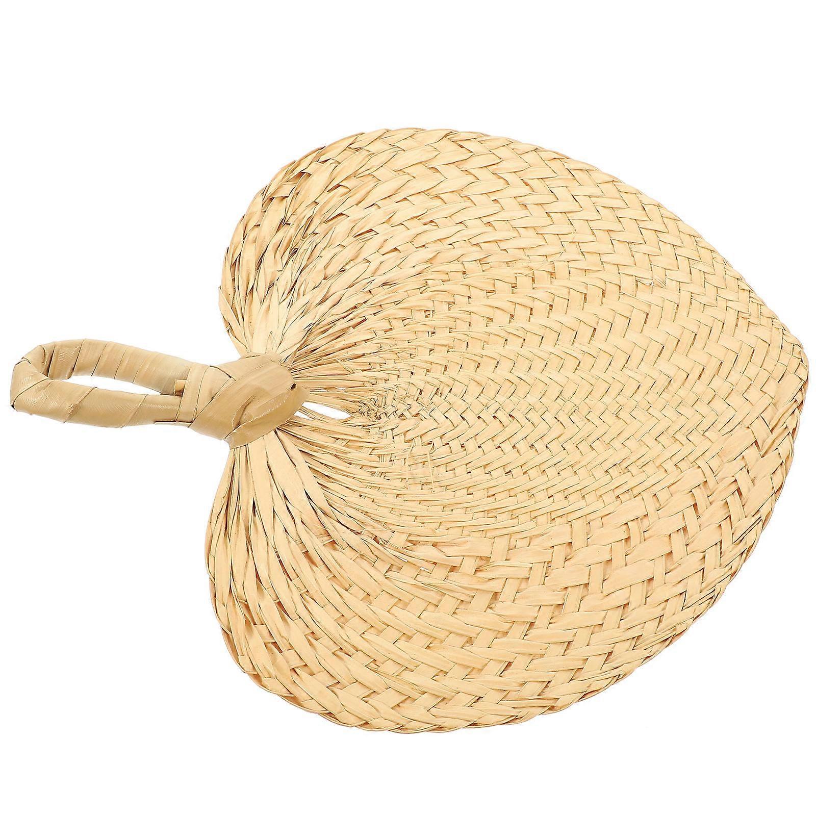 Bamboo Hand Fan Handmade Woven Paddle Fan Chinese Style Beach Fan for Summer