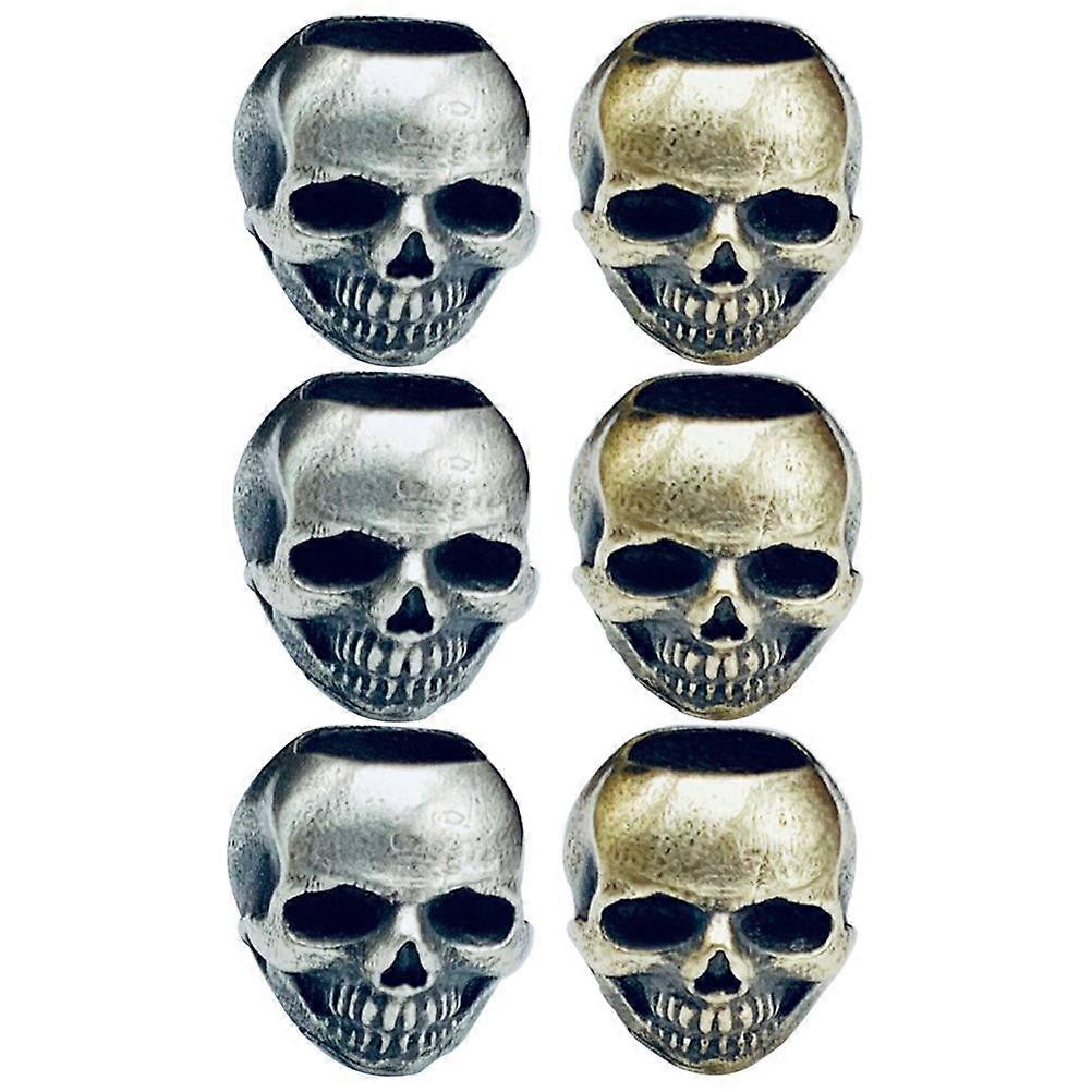 6pcs Durable Gothic Skull Beads for Jewelry Making, Bracelets, Anklets & Keychains Unique Halloween Charm Beads for Custom Crafting & Accessories