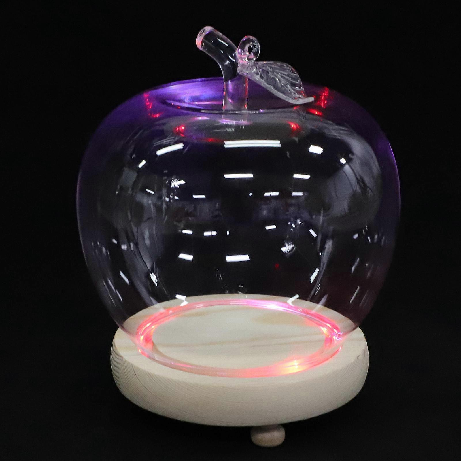 Transparent Glass Dome Display Case with Wooden Base for Storage Use Adornment 7.1 Inches