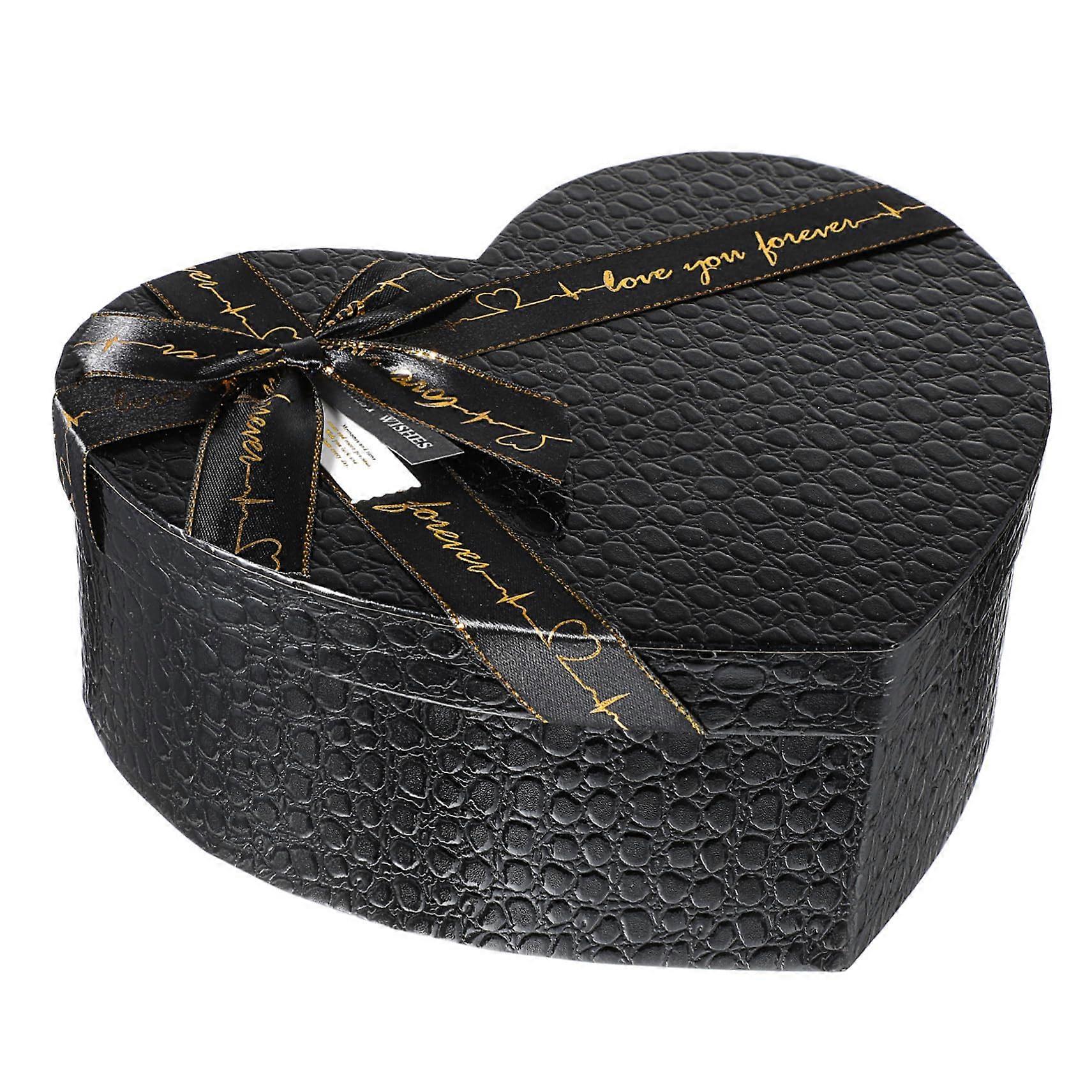 HeartShaped Boxes for Arrangement Heart Boxes Paper Black