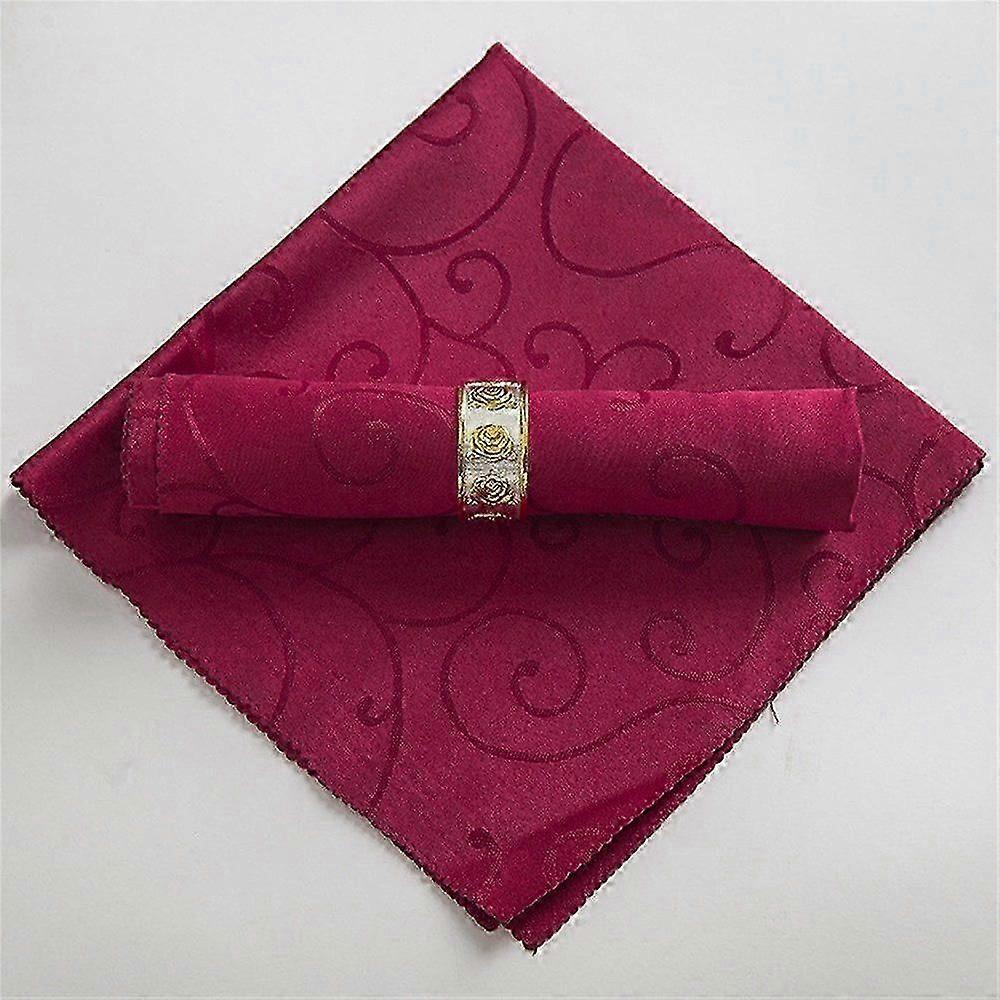 Elegant Waterproof Square Napkins Set of 8 for Dining 48x48cm Damascus Pattern Table Cloth