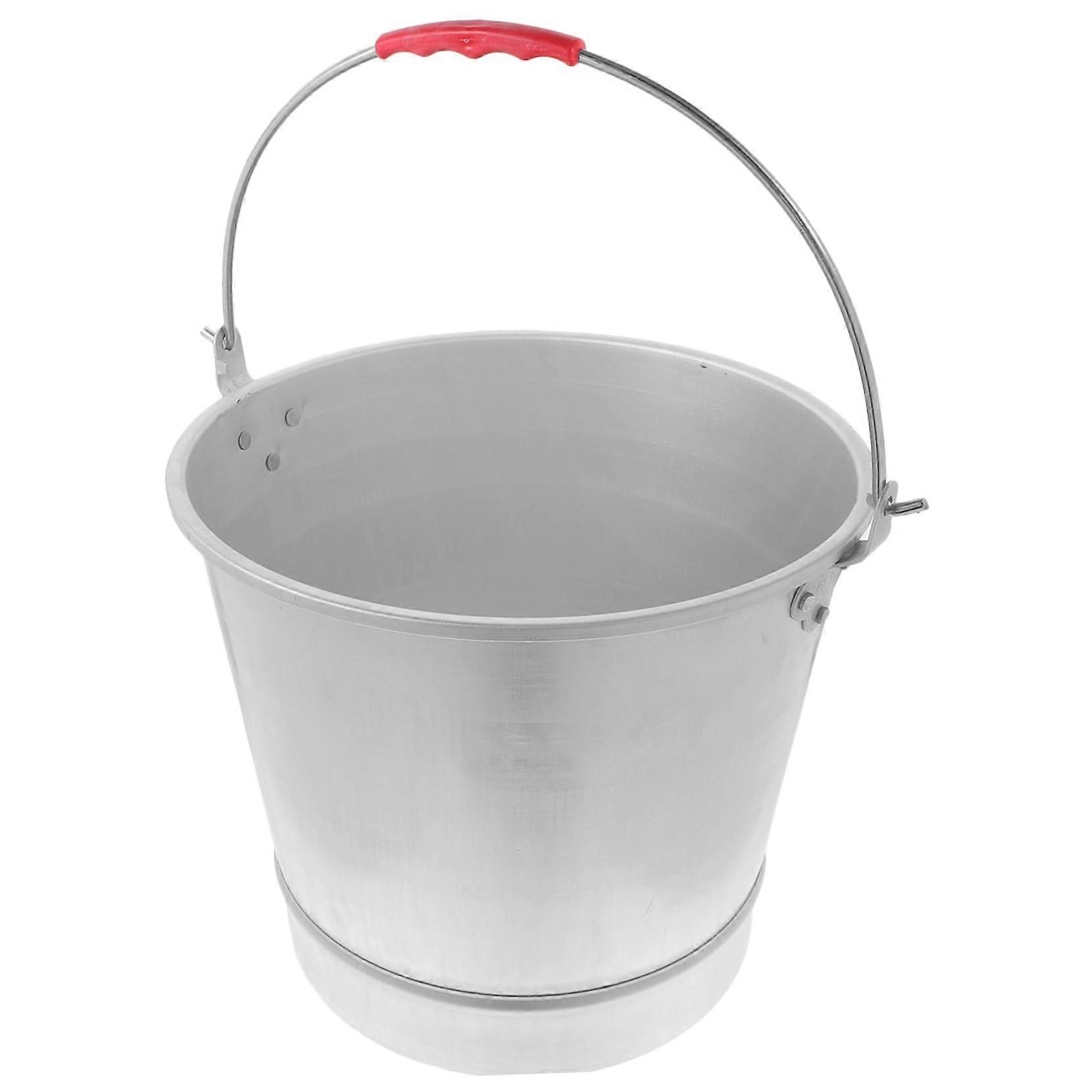 Largecapacity water container, sturdy bucket for milk and water storage, portable for garden and camping.