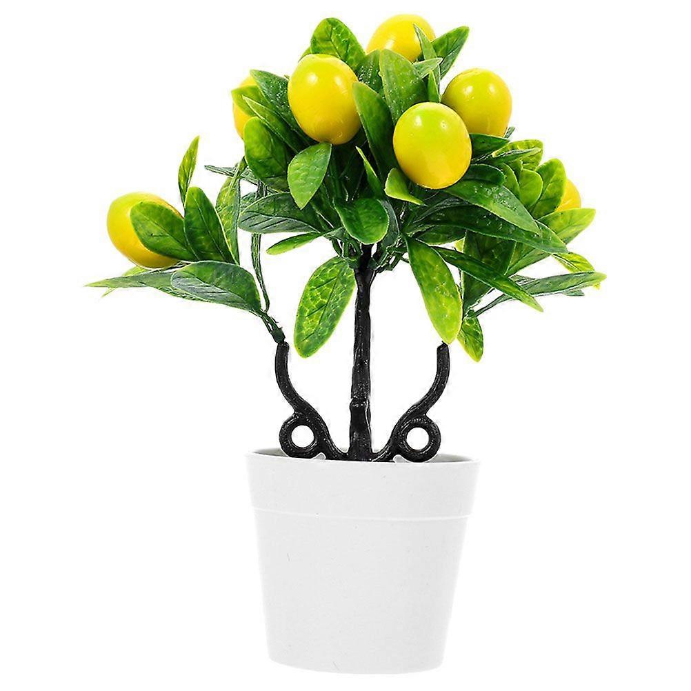 Artificial Potted Lemon Tree Simulation Fruit Tree Bonsai Desktop Simulation Fruit Tree Plant