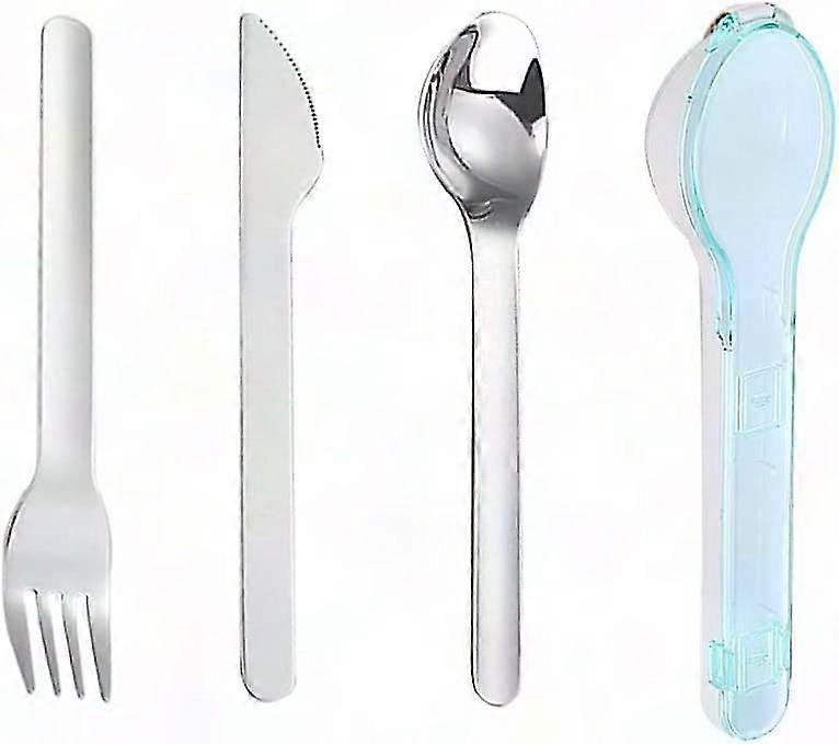 Ellipse 3-Piece Reusable Cutlery Set with Knife Fork Spoon in Case