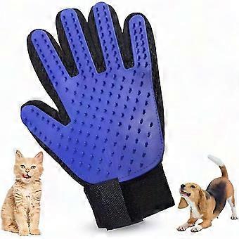 Kæledyrsplejehandske til hunde og katte - Børste med bløde silikonespidser til blid massage og effektiv rengøring - Lang pelspleje