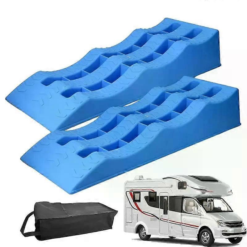 Car Leveling Ramps 2pcs Heavy-Duty Camper Leveling Blocks Lightweight Trailer Wheel Chocks And Levelers Multifunctional Travel