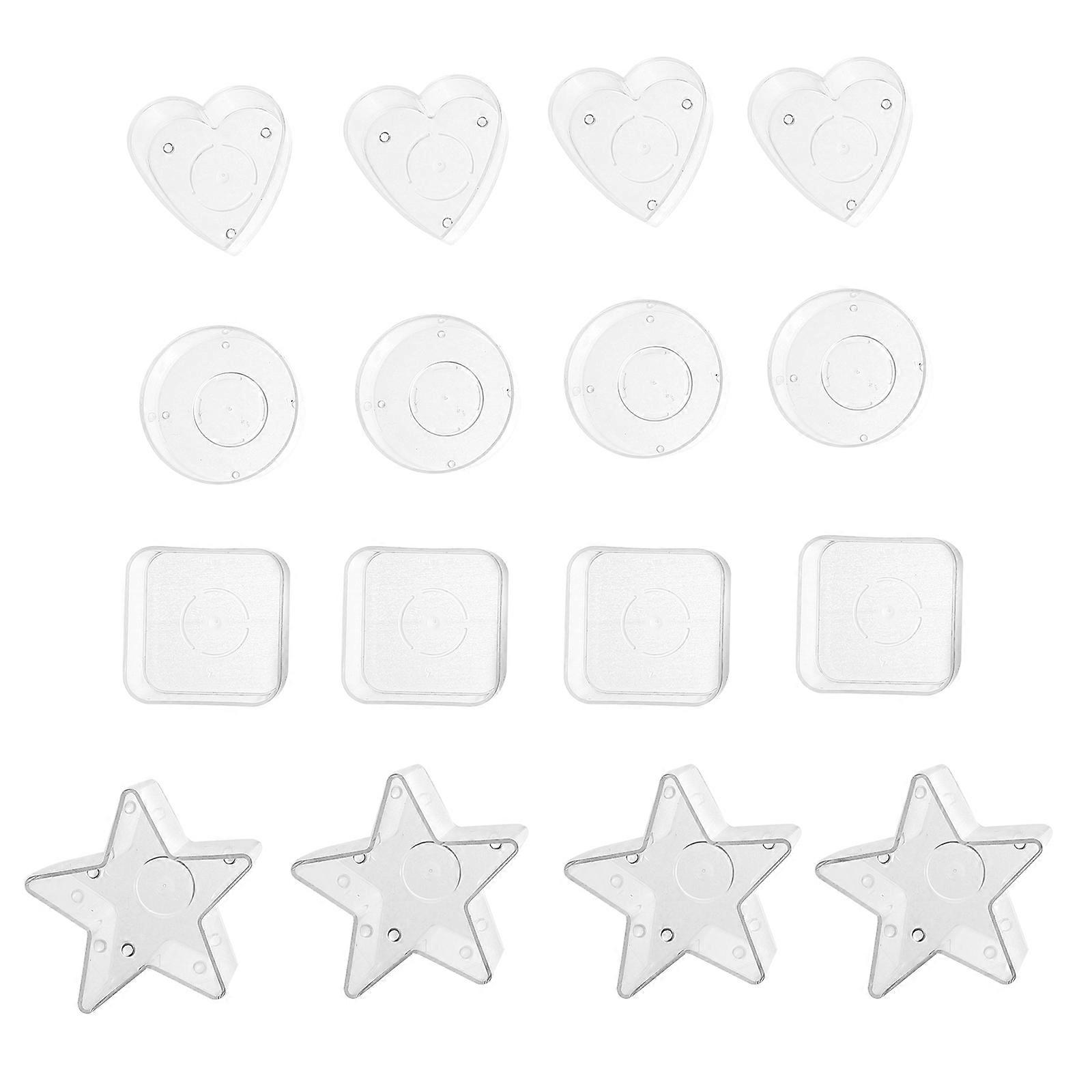 Storage Square Jars with Lids Transparent Plastic for Gift Giving 16Pcs