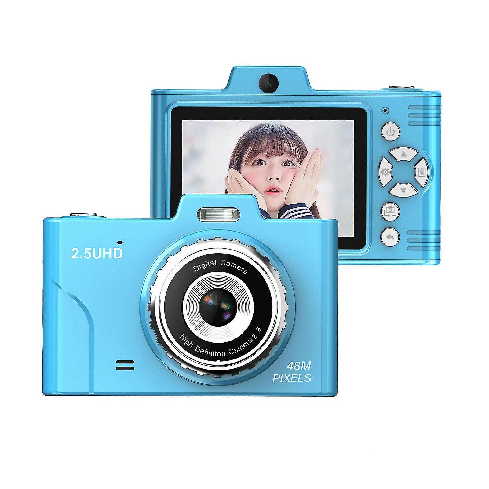 2.5K Digital Camera Digital Video Camera Kid Camera 48MP CCD Camera 2.8 Inch Screen 16X Zoom Anti-Shake Built-in LED Fill Light Battery Birthday Chri
