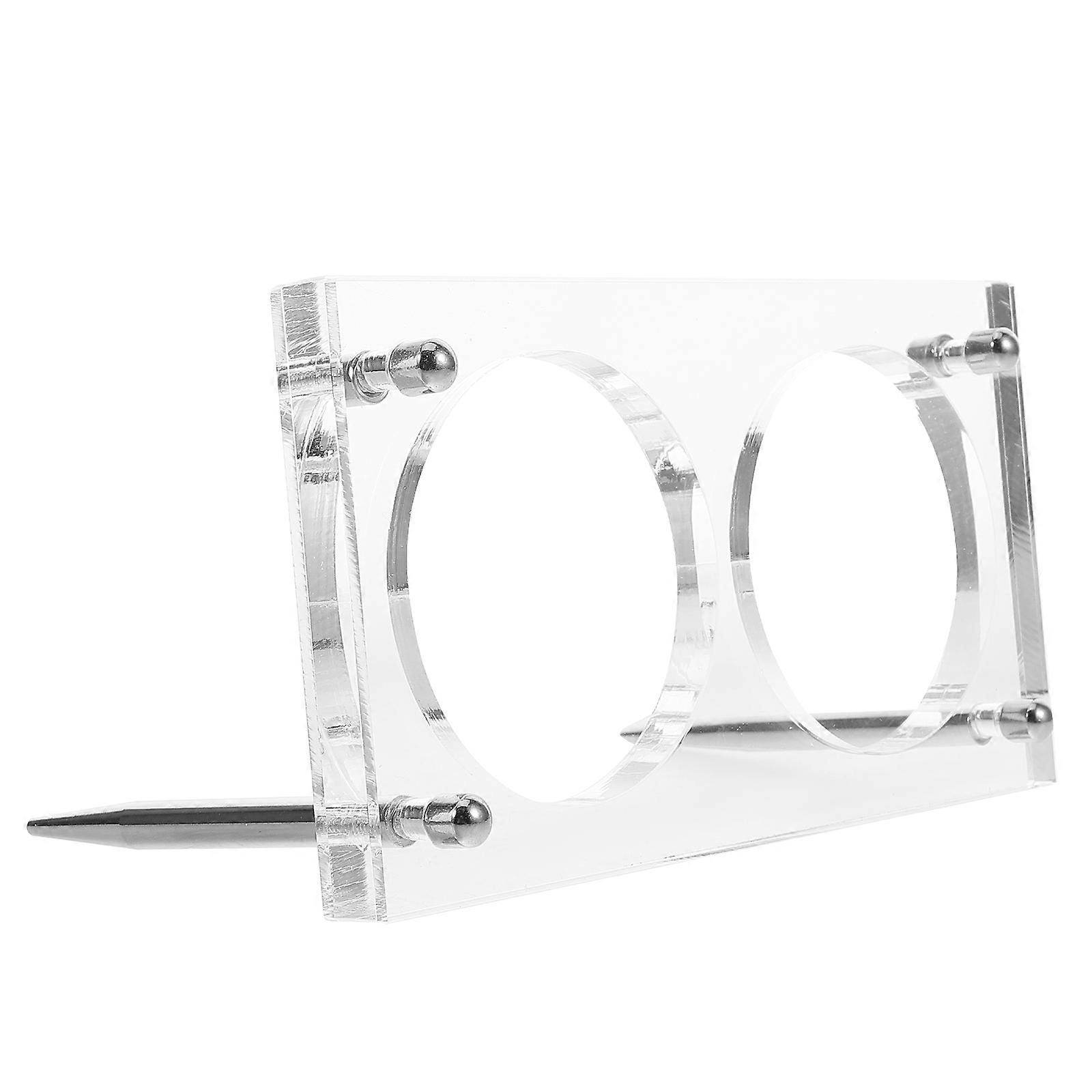 Coin Collection Supplies Acrylic Coin Display Holder Dual Slot Design For Display and Collection Transparent Round With 60mm Inner Diameter 1Pack