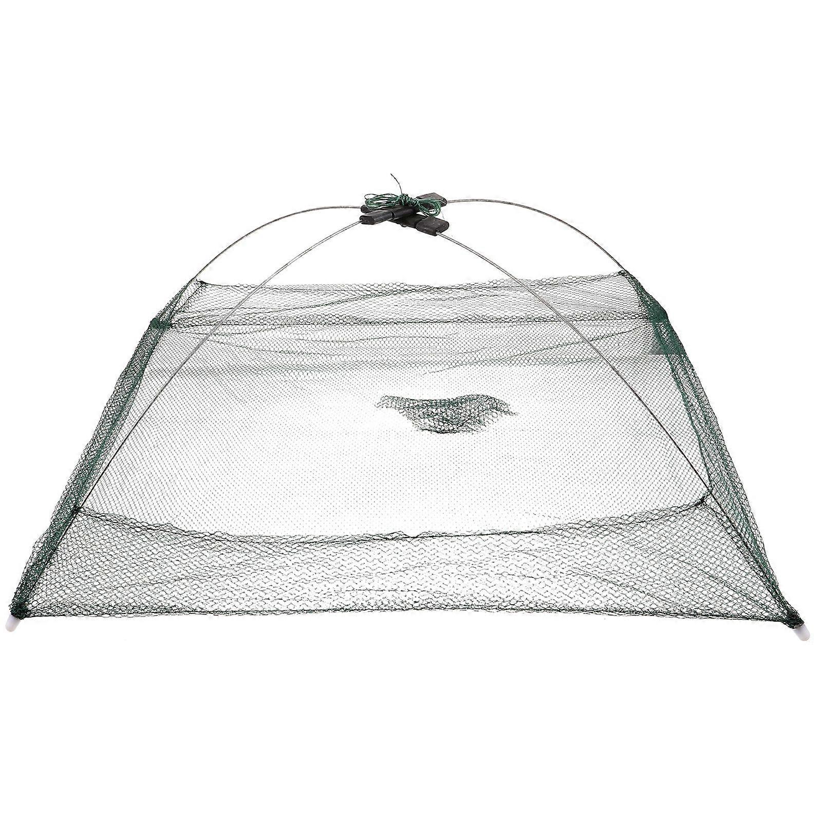 Fish Catching Net Fish Shrimp Crab Trap Foldable Open Type Lobster Bait Trap