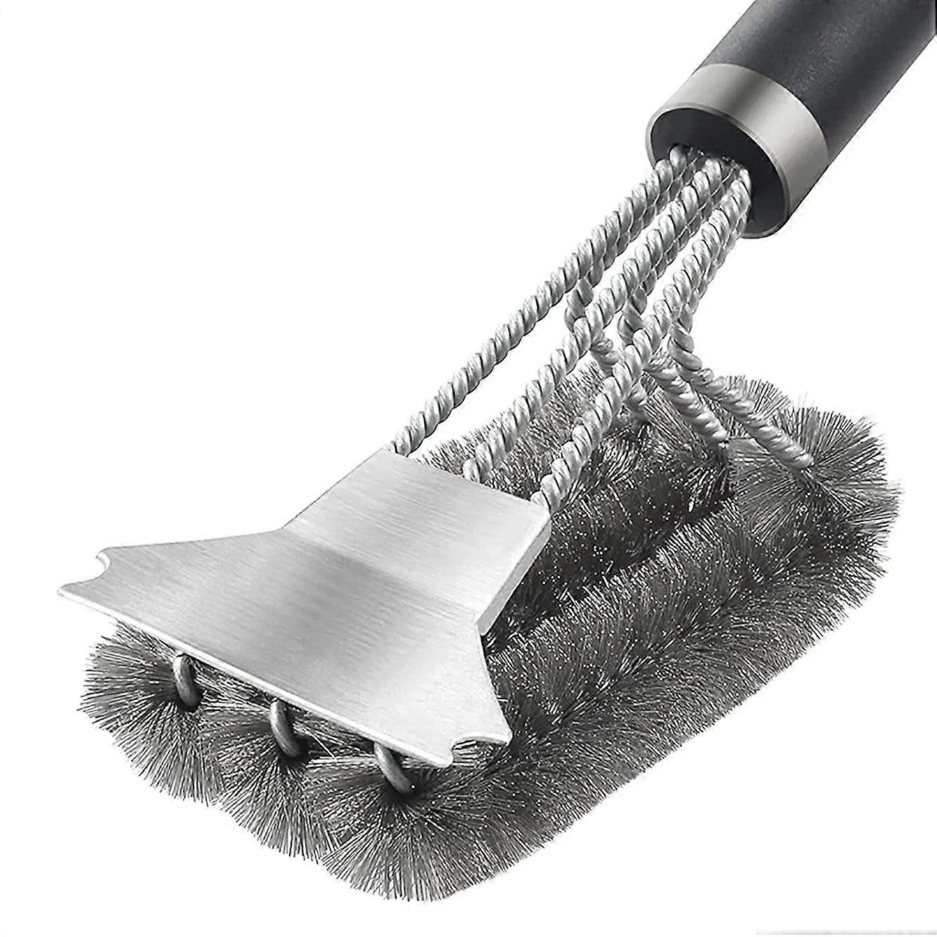 Stainless Steel Brush With Integrated Scraper Kitchen Utensils Scrubbing Tool Kitchen Supplies