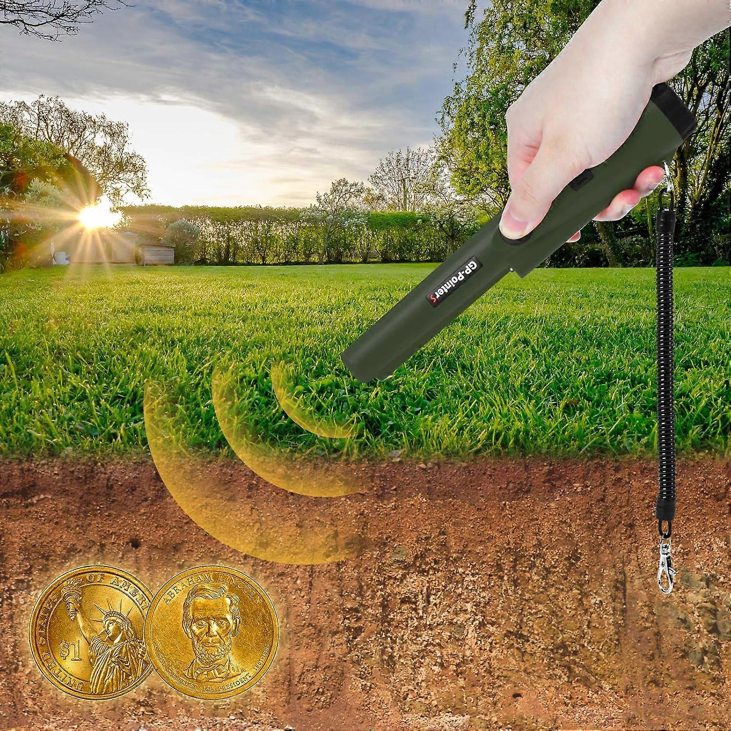 Metaaldetector, Pinpointer Metaaldetector, Waterdichte Pinpointer, Draagbare Metaaldetector, Pinpointer, Guazhuni (Groen)