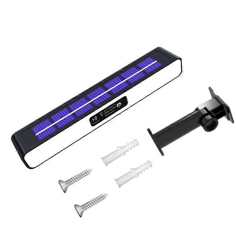 Solar Red Blue Roadblock Lamp Black Shell White Light