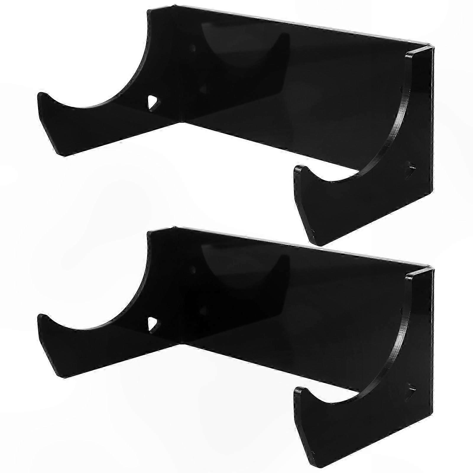 Acrylic Wall Mount Rolling Pin Organizer with Space-Saving Design for Kitchen Use Black 19.50X10.00X7.50CM 2 Pack Display Rack Holder Set
