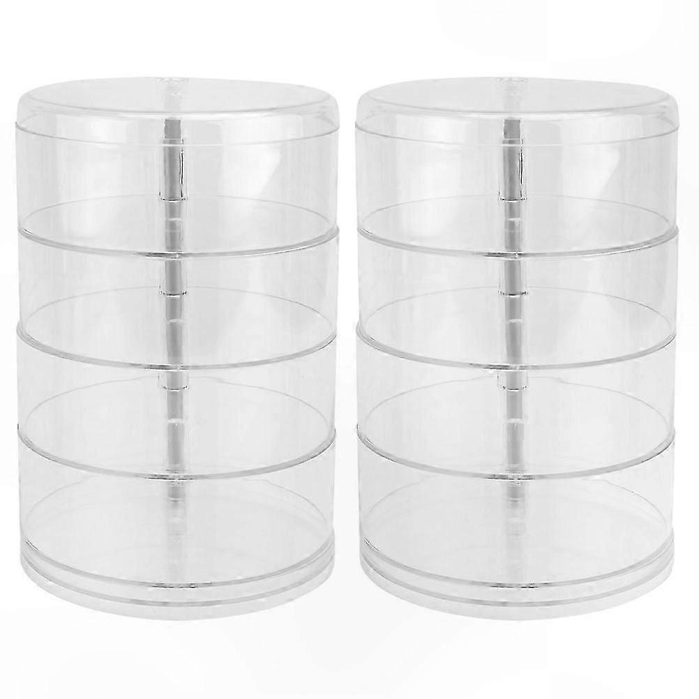 2-Pack Rotating Makeup Organizer with Multiple Layers